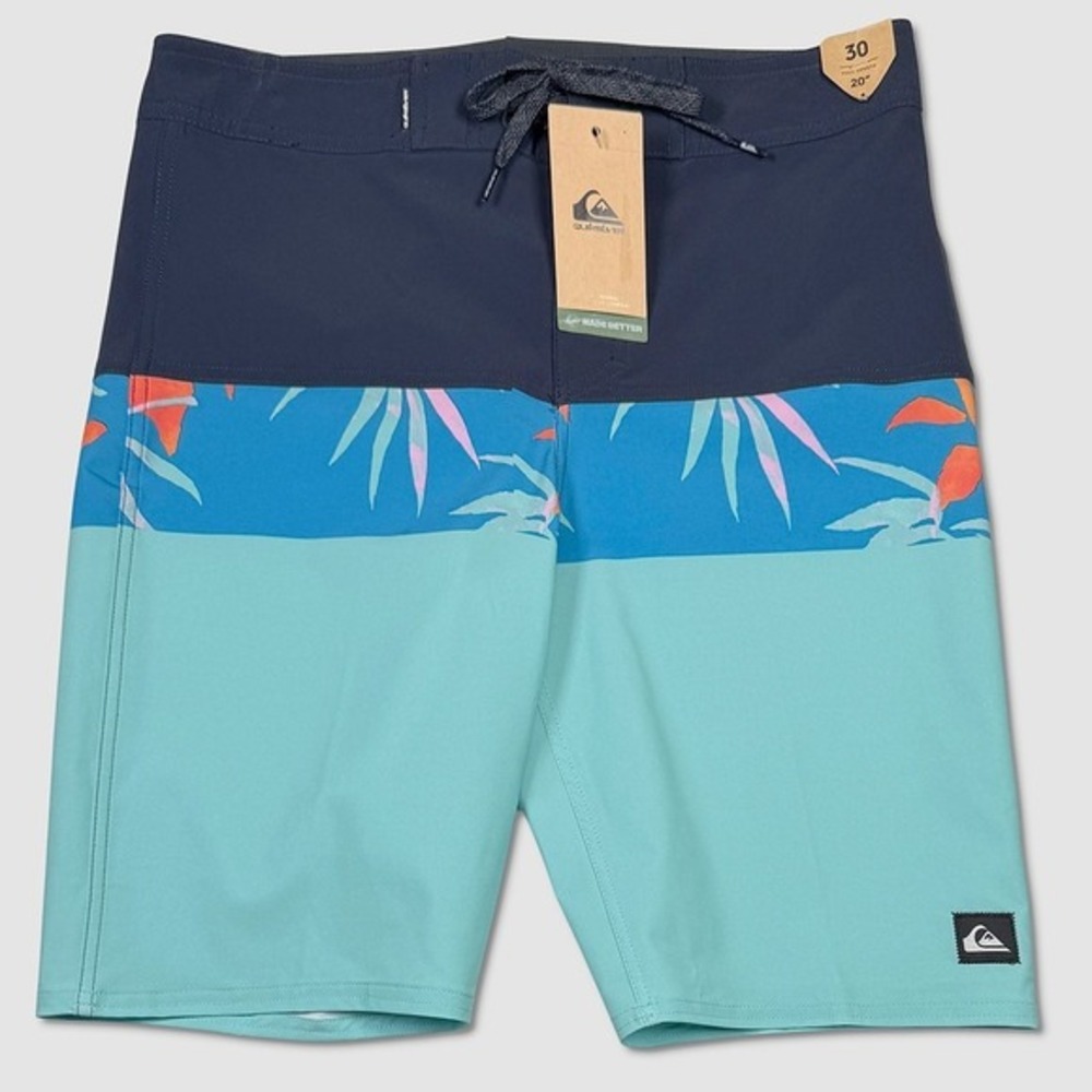 Quiksilver Surfsilk Panel Board Shorts - NWT Mens 30 Blue / Teal - #49381-J4‎